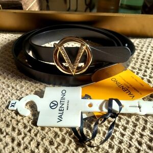 Valentino Black Belt with Gold Buckle